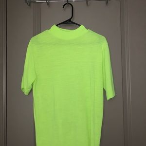 Highlighter Yellow High Neck Shirt